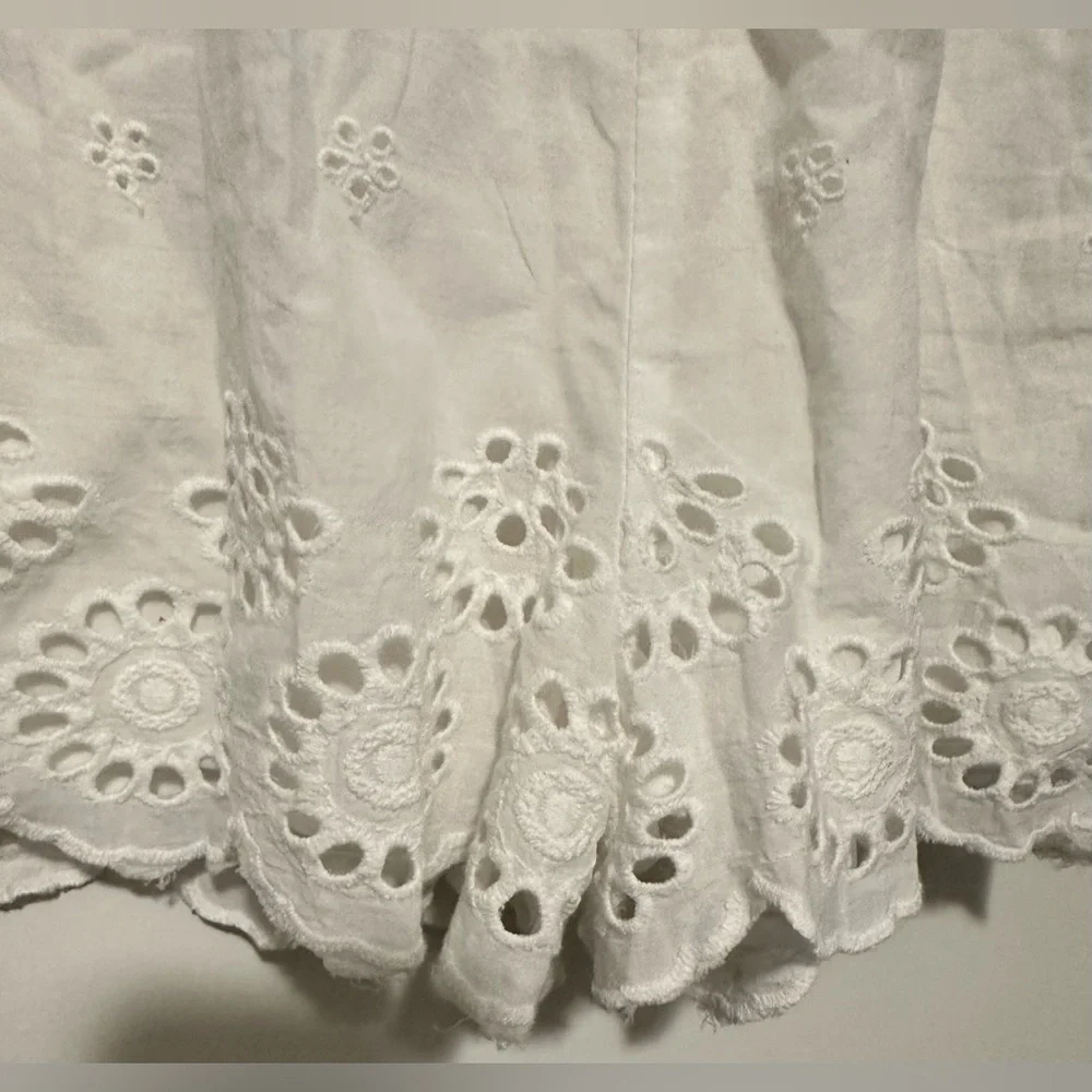 Japna White Eyelet Sleeveless Cotton Romper size S - Picture 2 of 9